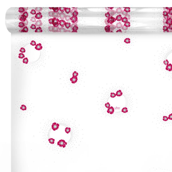 Patterned polypro roll Douceur for bouquets 0.60x120 m rouge 35