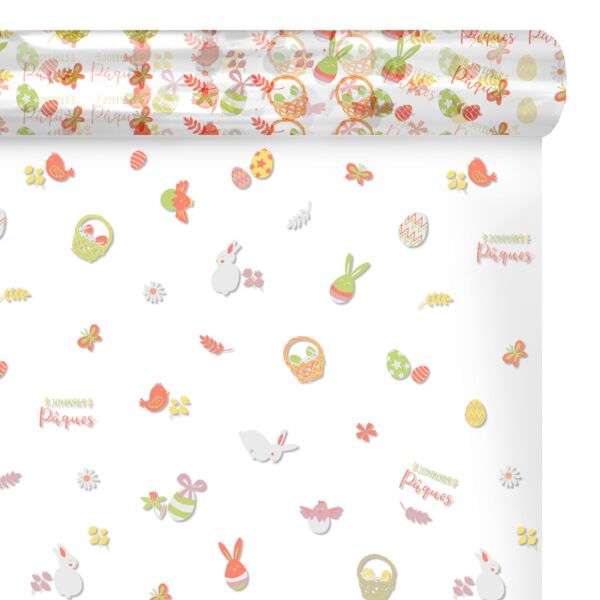 Rouleau de polypropylène fantaisie Bunny pour bouquets 0.80x120 m jaune 35