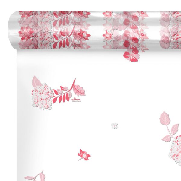 Rouleau de polypropylène fantaisie Lara pour bouquets 0.80x120 m rose 35