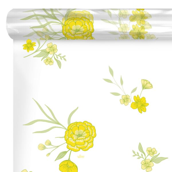 Rouleau de polypropylène fantaisie Osaka pour la st Valentin 0.60x120 m jaune 35