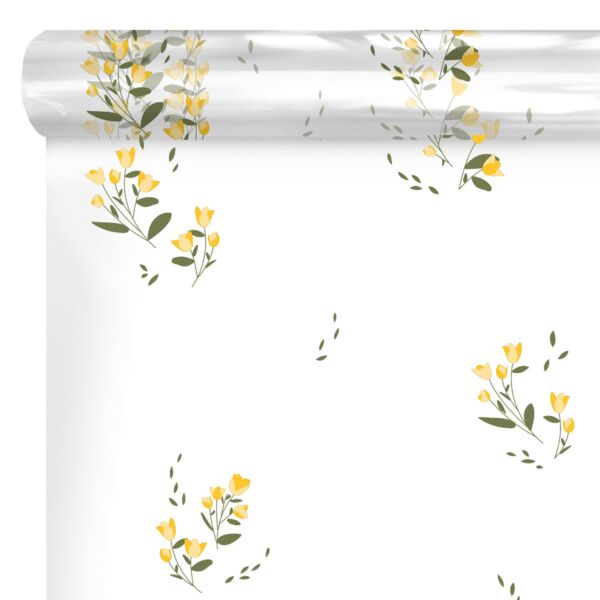 Rouleau de polypropylène fantaisie Léandre pour bouquets 0.80x120 m jaune 35