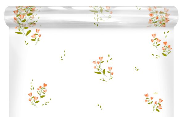 Patterned polypro roll Léandre for bouquets 0.70x50 m orange 35