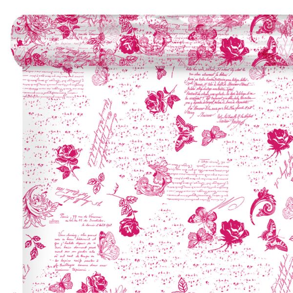 Patterned polypro roll Romance for bouquets 0.80x100 m rose 35