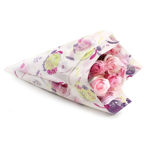 Rouleau d'opaline frosted fantaisie Bella pour bouquets 0.69x50 m violet 35