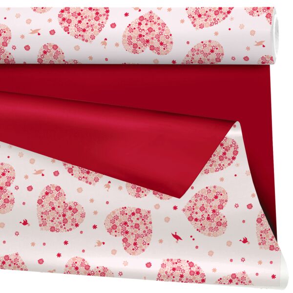 Rouleau en polypropylène mat Cuoricino 0.69x40 m rouge 40