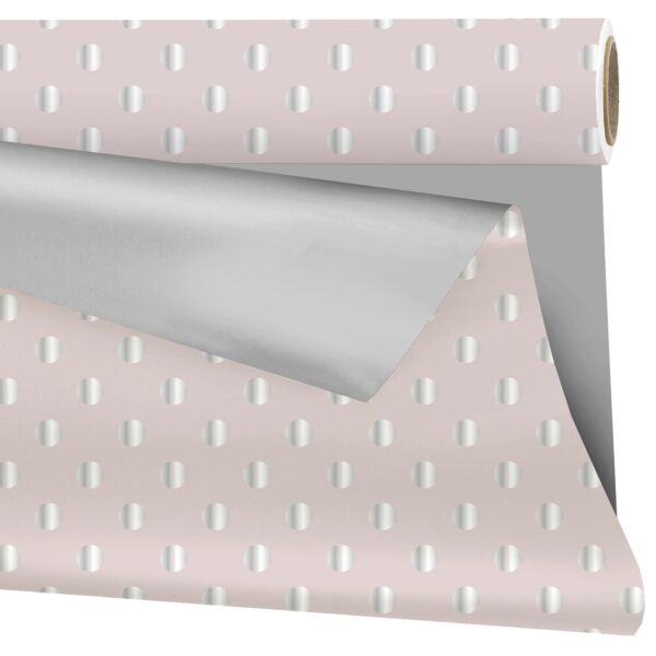 Rouleau de polypropylène mat - pois 0.99x25 m argent 40