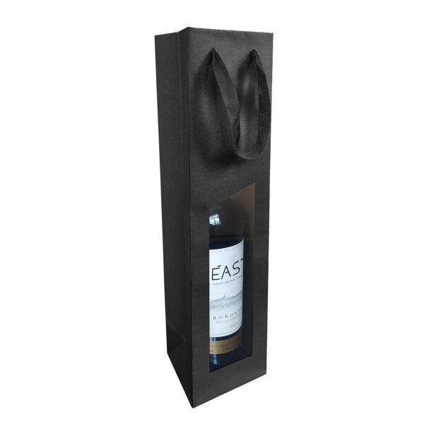 Kraft seduction bag with windows 91 x 95 x 385 mm noir Kraft