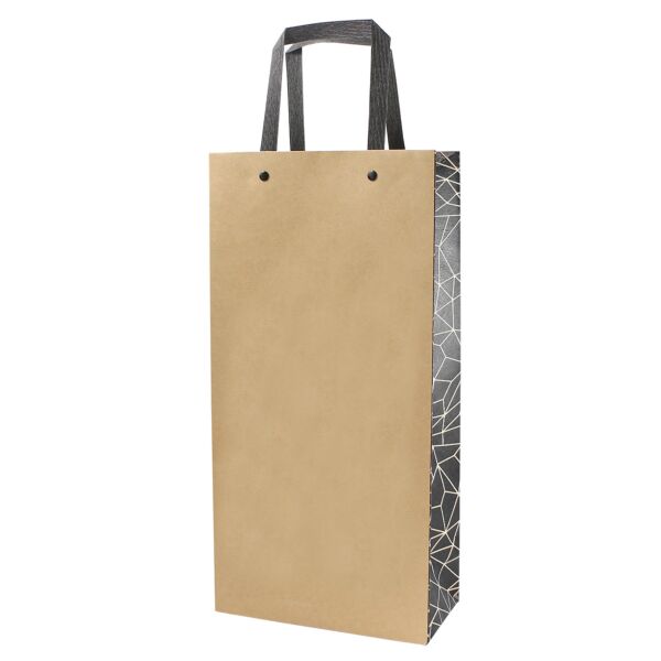 Sac kraft bouteille Authentique 95 x 190 x 385 mm noir Kraft