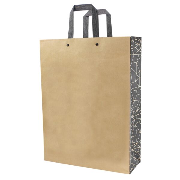 Sac kraft bouteille Authentique 95 x 285 x 385 mm noir Kraft