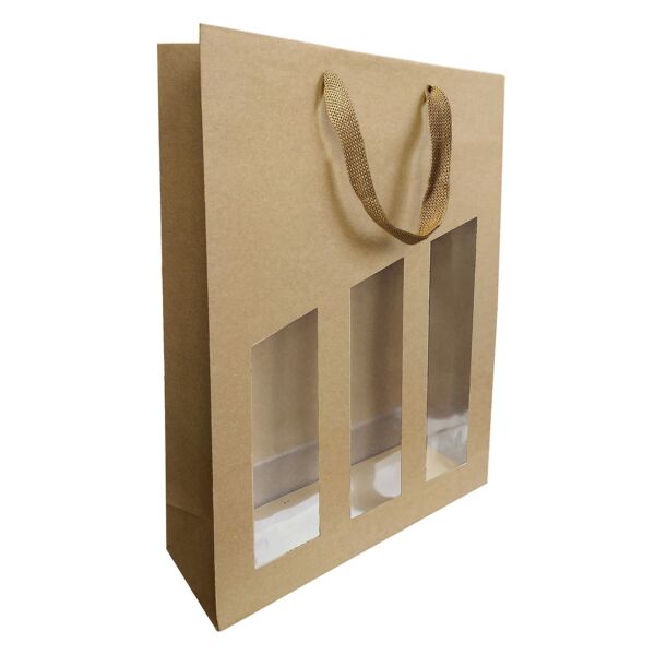 Sacs bouteille Séduction 95 x 285 x 385 mm naturel Kraft