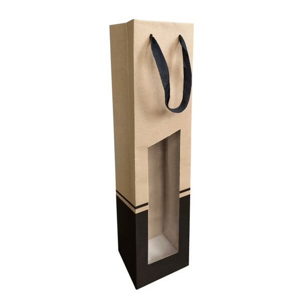 Seduction kraft bottle  bag 91 x 95 x 385 mm noir Kraft
