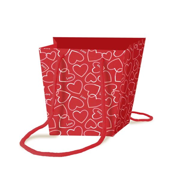 Sac en carton Signature pour le transport 110 x 150 x 170 mm rouge
