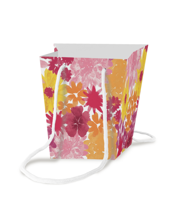 Sac en carton Signature pour le transport 110 x 150 x 170 mm rose