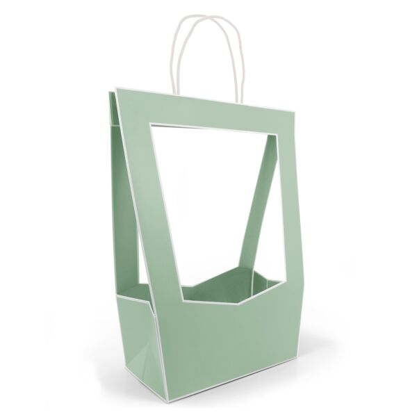 See-through cardboard bag Médaillon 140 x 230 x 380 mm vert