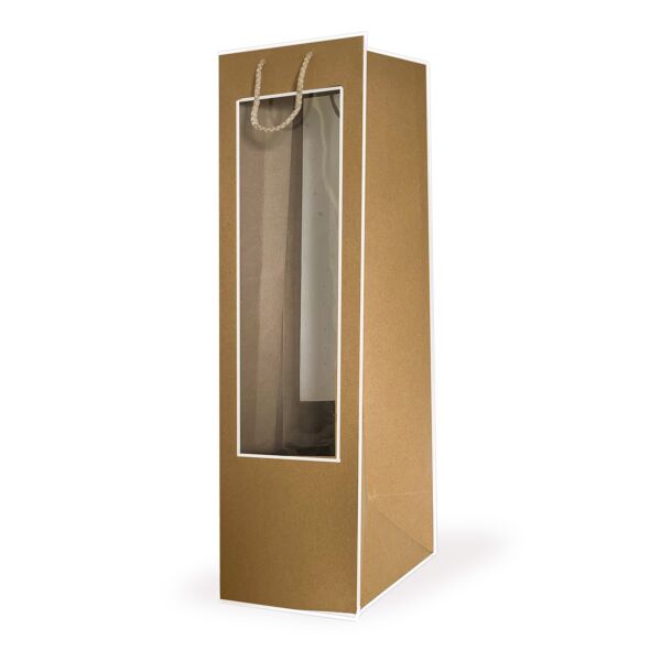 See-through cardboard bag Médaillon 200 x 200 x 700 mm naturel