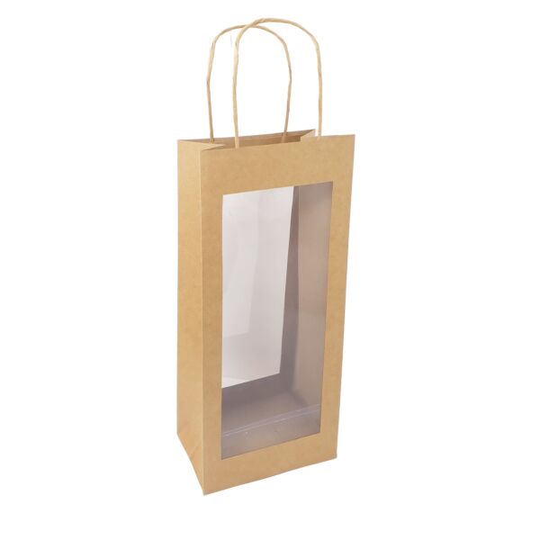 Sac en carton Luxe avec poignées plates 190 + 120 x 400 mm naturel