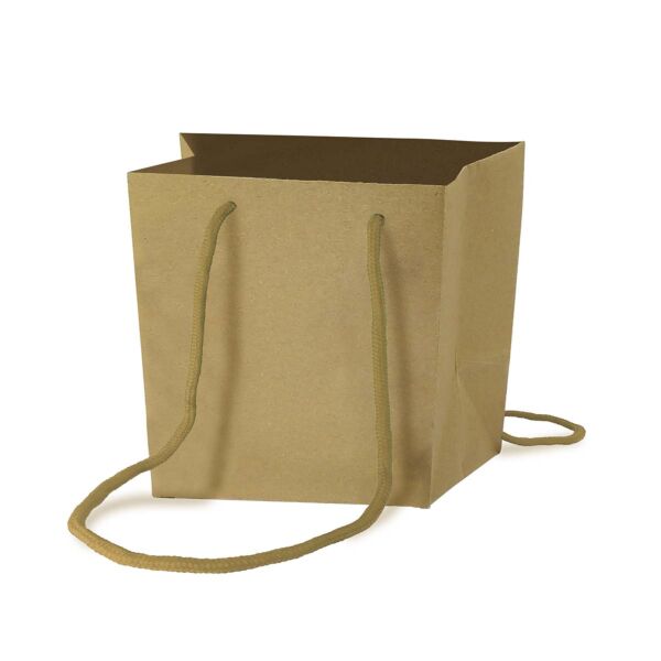 Cardboard bag Luxe with flat handles 180 + 150 x 180 mm naturel