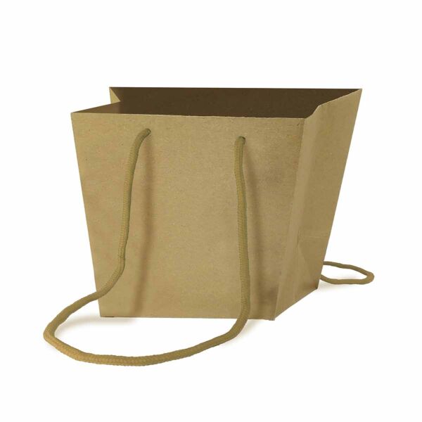 Cardboard bag Luxe with flat handles 250 + 160 x 225 mm naturel