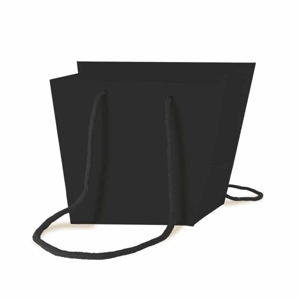 Sac en carton Luxe avec poignées plates 250 + 160 x 225 mm noir