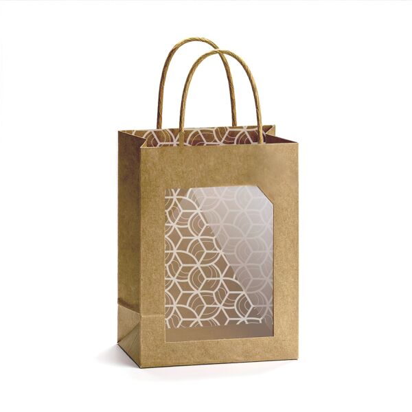 Sac en carton de luxe Pietra 180 + 85 x 230 mm naturel