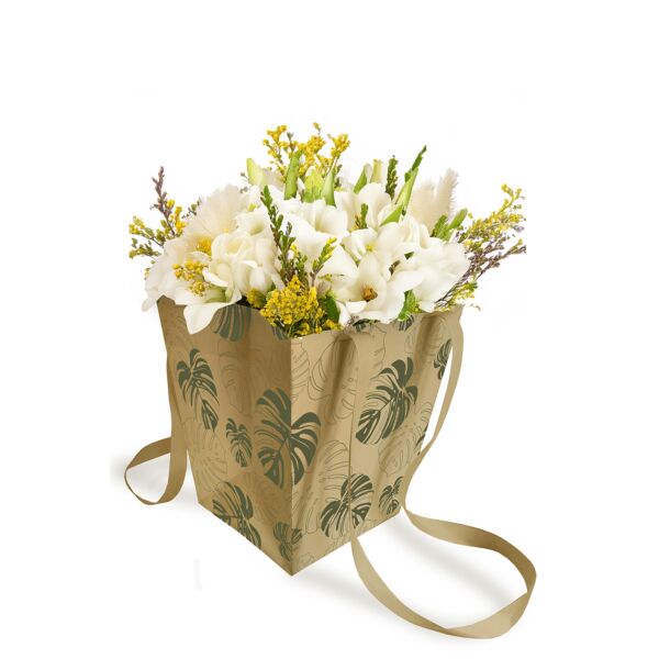 Sac en carton Elégant avec poignées ruban b:165 B:125 H:180 mm vert