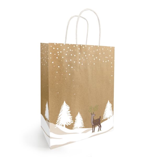 Sac en papier kraft à poignées torsadées Tino