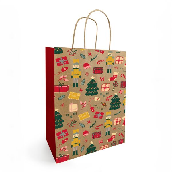 Kraft Bags Noella 340 + 140 x 395 mm rouge Naturel