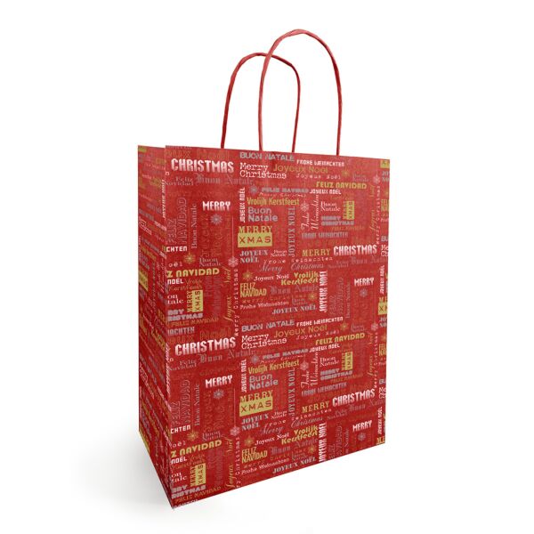 kraft bag Texto with twisted handles