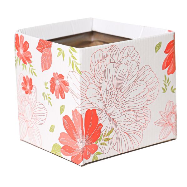 Eco-friendly cardboard pot-cover Simply Jane 105 x 105 x 100 mm rose