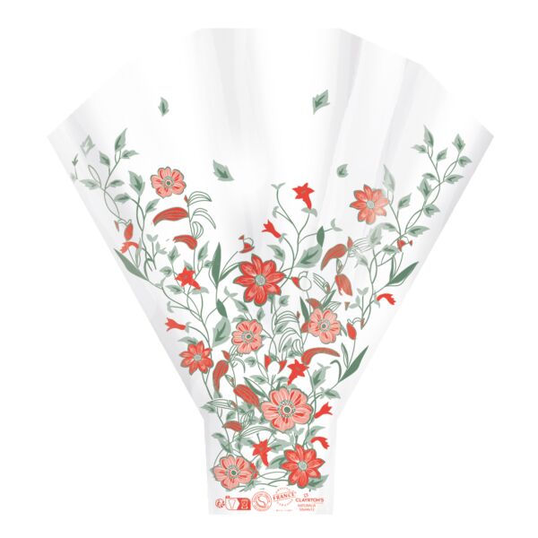 Polypro Y-shapped sleeve Naturalia for large bouquets 50x35x10 cm orange
