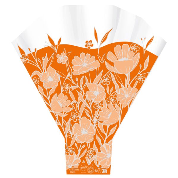 Polypro Y-shapped sleeve Milana for large bouquets 50x44x12 cm orange