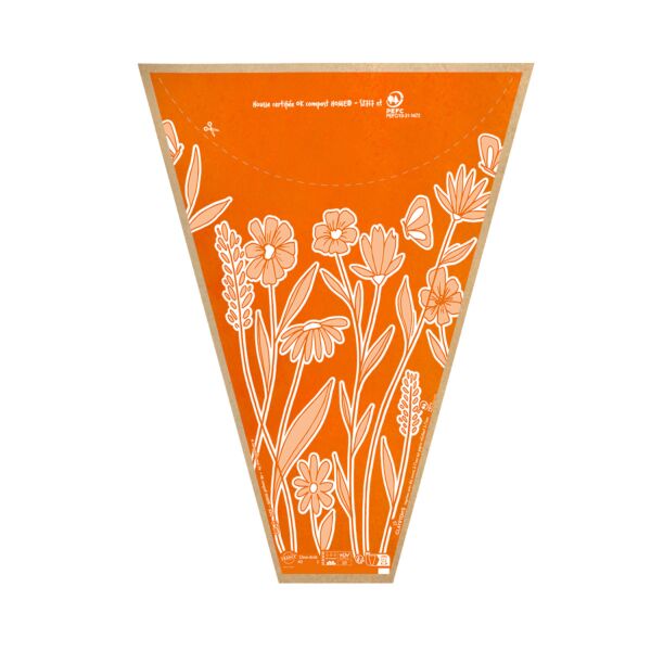 Pre-cut Sleeves Kraft Ecru Lisse WS Cecilia 50x35x10 cm orange