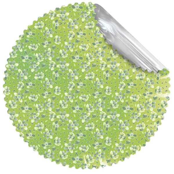 Polypro pot-cover rose window Léna 78 cm vert