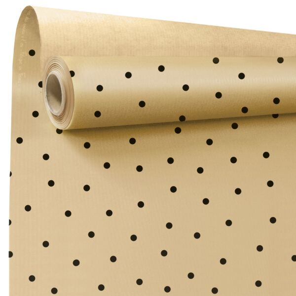 Polka dot wrapping paper roll 0.70x50 m noir 60