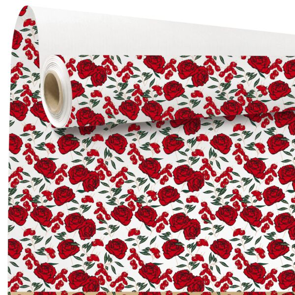 Patterned kraft roll Gaby for Valentine's day 0.79x40 m rouge 60 BC