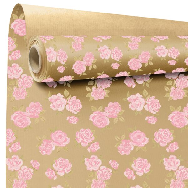 Patterned kraft roll Elsa for Valentine's day 0.79x40 m rose 60 ECR