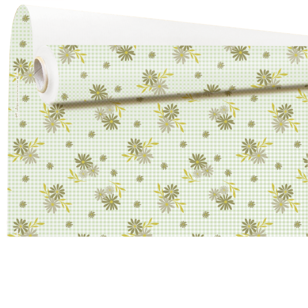 Patterned kraft roll Rosalie 0.79x40 m vert 60