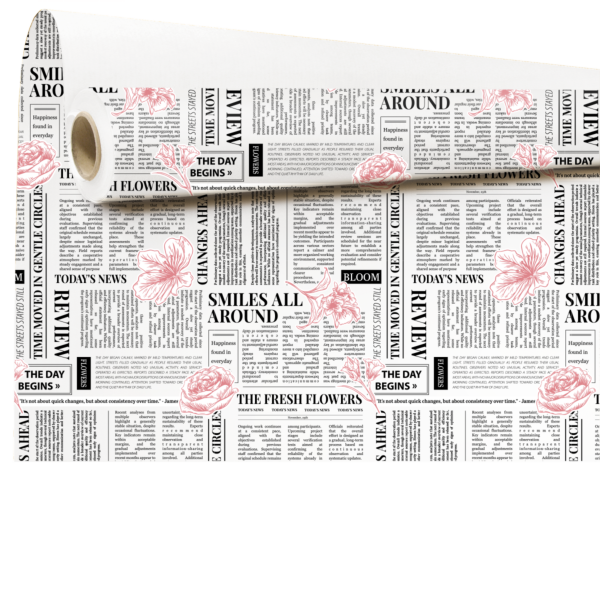 Patterned kraft roll - hebdo 0.79x40 m rose 60