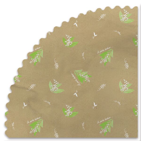 Water resistant kraft sheets Happy 24x24 cm vert 60