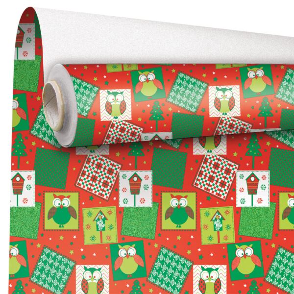 Papier cadeau chouette rouge 0.69x50 m rouge 60