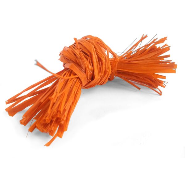 Natural raffia floss for floral and festive wrapping Small orange