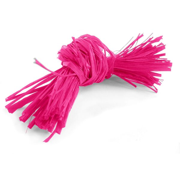Raphia naturel en floche pour emballage floral et festif Medium rose