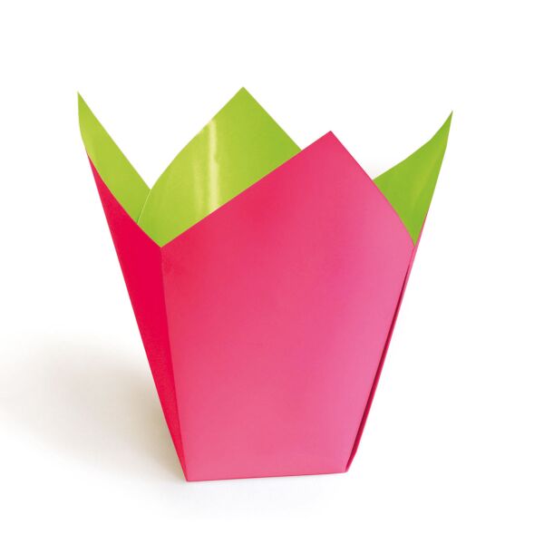 Cache-pot en carton Stampo pour orchidée 75 x 110 x 170 mm rose