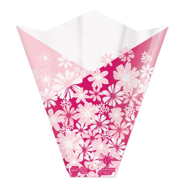 Polypro 4 points sleeve Marguerite for large bouquet 50x44x12 cm rose