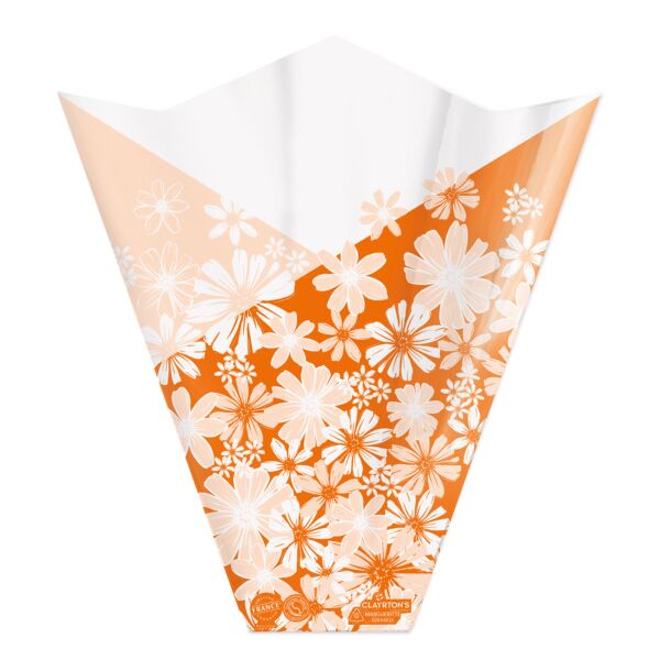 Polypro 4 points sleeve Marguerite for large bouquet 50x44x12 cm orange