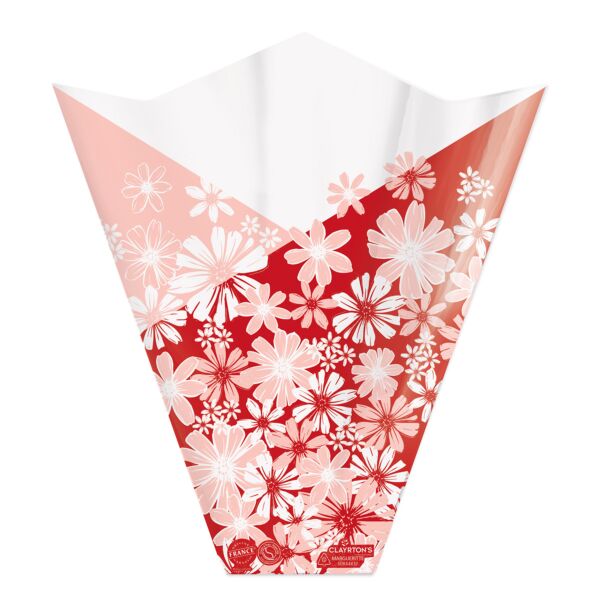 Polypro 4 points sleeve Marguerite for large bouquet 50x44x12 cm rouge