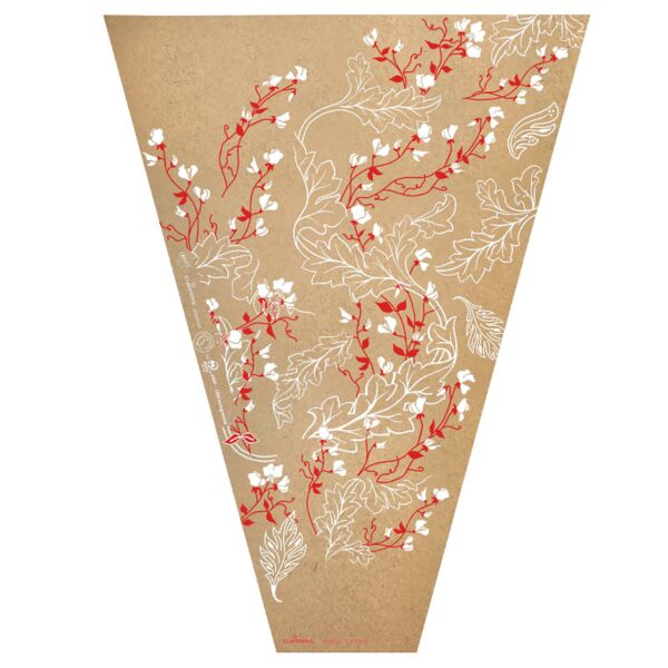 Cône en kraft Camille pratique et rapide 50x35x10 cm rouge