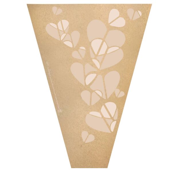 Kraft sleeve San valentino for Valentine's day 50x35x10 cm beige