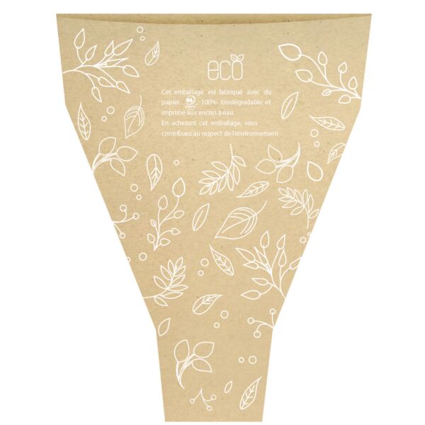 Cône en Y en kraft résistant à l'eau éco FR pour bouquets 50x35x10 cm blanc