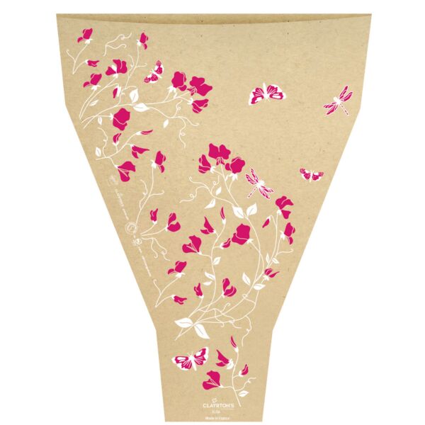 Water resistant kraft Y-shaped sleeve Elisa 50x35x10 cm rose